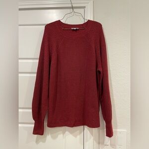 NWOT Women's Knit Red Sweater Pullover Warm Cozy Cabincore